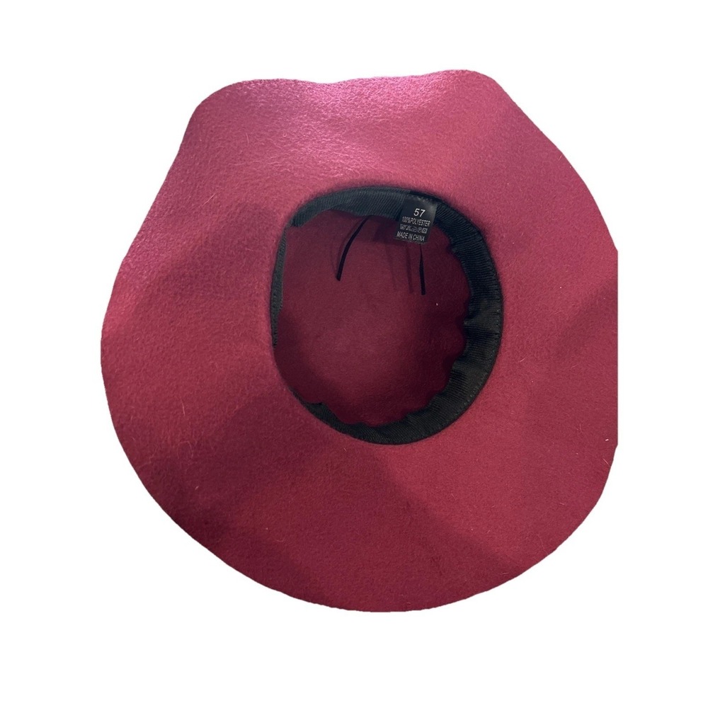 Burgundy Ladies Wavy Fall Hat Perfect For Fall Family Portraits - Picture 6 of 6
